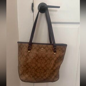 Coach Tan and Brown Signature Tote